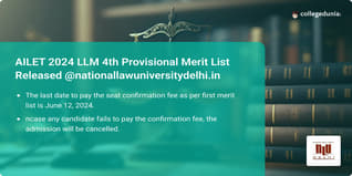 AILET 2024 LLM 4th Provisional Merit List Out @nationallawuniversitydelhi.in; Get Direct Link Here